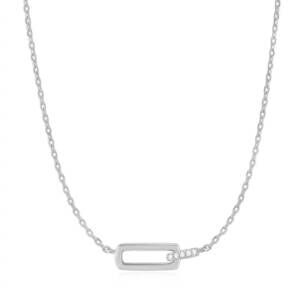 NEW ANIA HAIE women's glam interlock necklace in silver